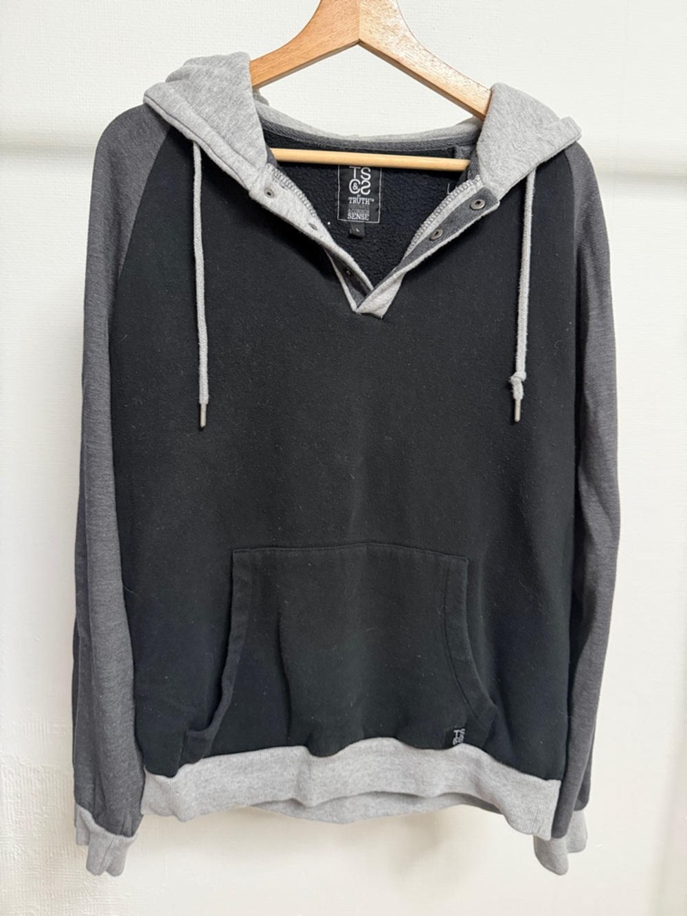 Truth Black and Gray Crewneck Hoodie Sweater